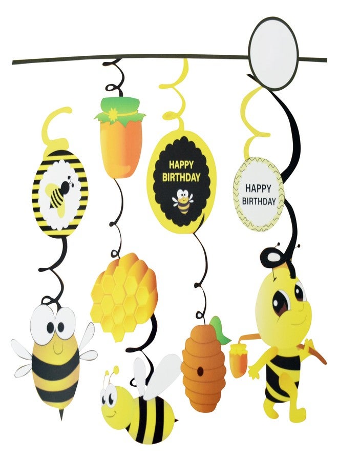 JAGMAG Party Hanging Swirl Decorations/Party Swirl Decorations/Hanging Swirl for Ceiling Decorations for Birthday Decoration (Honey bee Swirls)